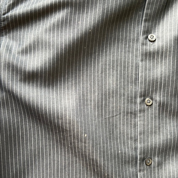 Dark Grey Striped Button-Up Shirt - Picture 7 of 7